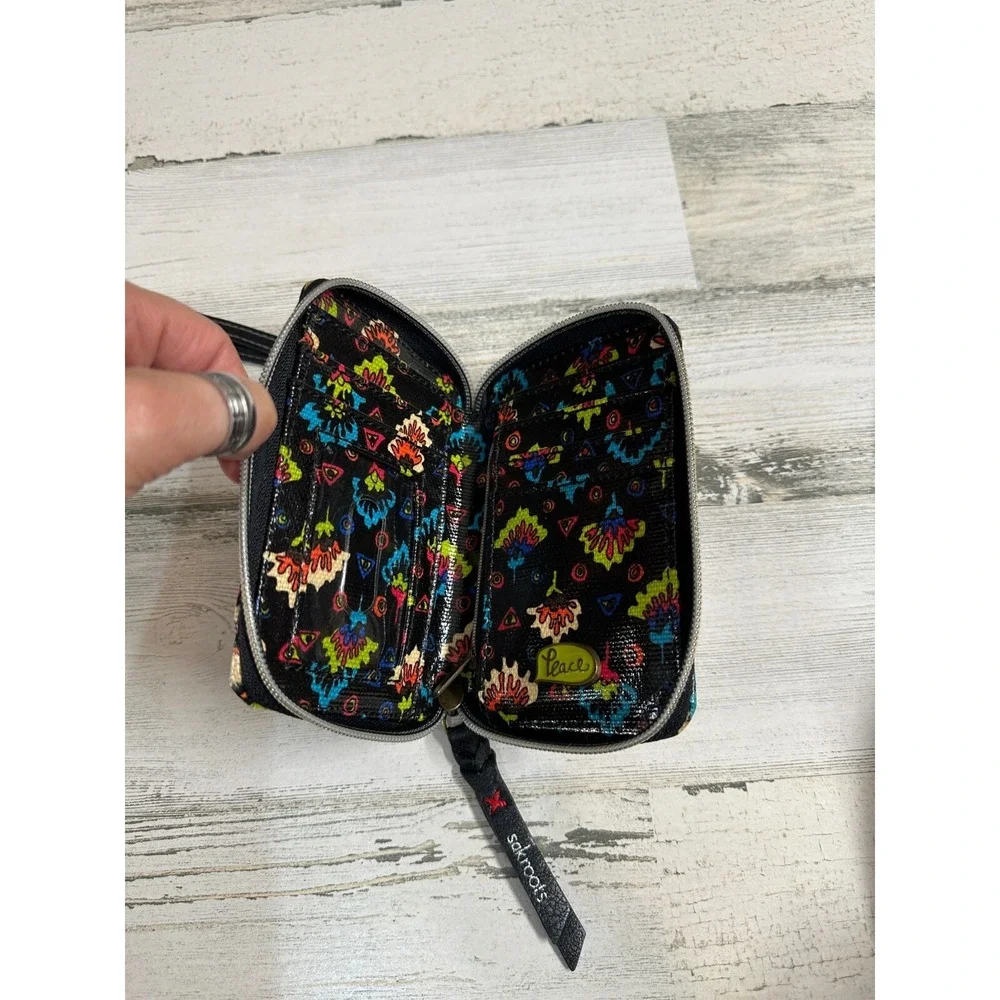 Sakroots Zip Around Wristlet‎ Wallet Cardholder Abstract Tribal Colorful Aztec